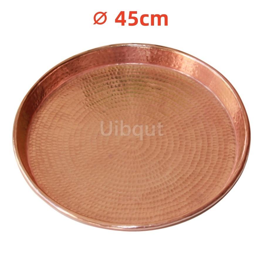 Pure copper fruit plate Handmade hotpot tray Copper Wedding plate A flat plate with two ears Seafood dinner plates
