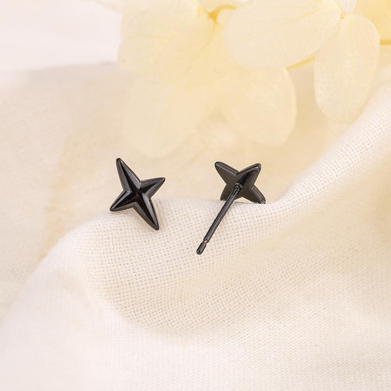 Minimalistische Vierpuntige Ster Oorknopjes Voor Vrouwen Kleine Hypoallergene Oorpiercing Sieraden Simpel En Trendy