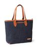 Infis Denim Tote Bag (Navy, Camel)