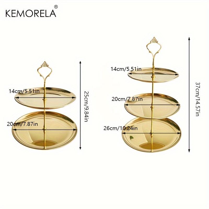 2/3 Layer Stainless Steel Cake Stand Fruit Tray Restaurant Detachable Dessert Rack Gold Silver Fruit Plate Snack Candy Tray