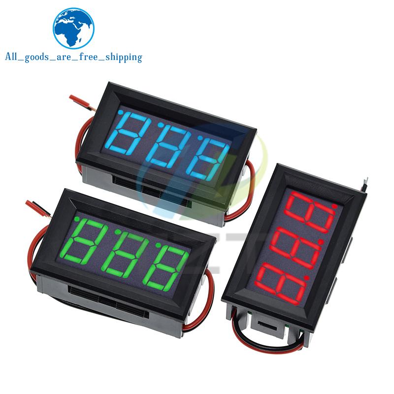 Voltage Tester Module AC 70-500V 0.56 Inch Digital Voltage Meter Voltage Panel Meter Red/Blue/Green 2 Wire