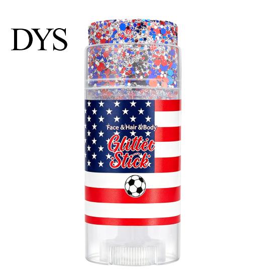 Independence Day Glitter Patriotic Red White and Blue Body Stick, 4th of July Accessories for Women Kids, Sparkling Self-adhesive For Face Hair