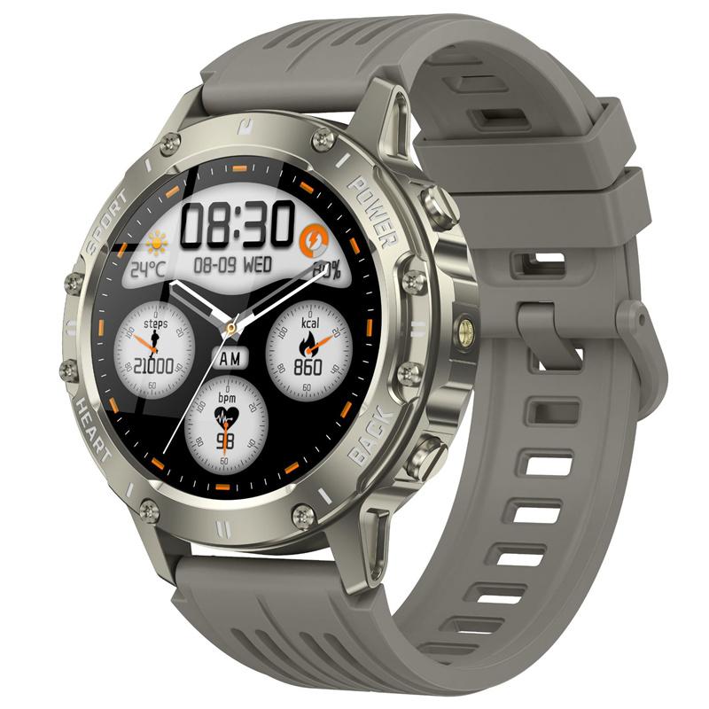 

S81 Мужские умные часы для спорта на открытом воздухе, фитнес-трекер, наручные часы с Bluetooth-звонками, мониторингом здоровья, светодиодным фонариком, умные часы серебряный