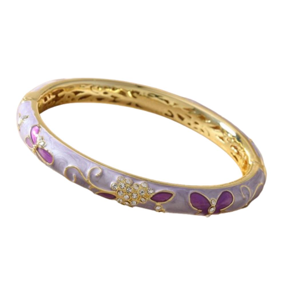 Traditional Hollow Out Flower Bangle Enamel Women's Hand Bracelet  Jewelry Gifts