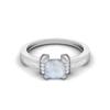 2.02 Cts Cushion Shape Moonstone Art Deco Shank 925 Sterling Silver Wedding Women Ring