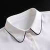 Perfect Match Women'S Fake Collar Chiffon Detachable Dickey Collar Half Shirts Blouse Black Edge Faux False Collar For Women