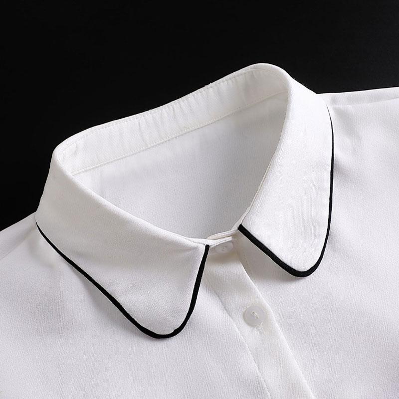 Perfect Match Women'S Fake Collar Chiffon Detachable Dickey Collar Half Shirts Blouse Black Edge Faux False Collar For Women