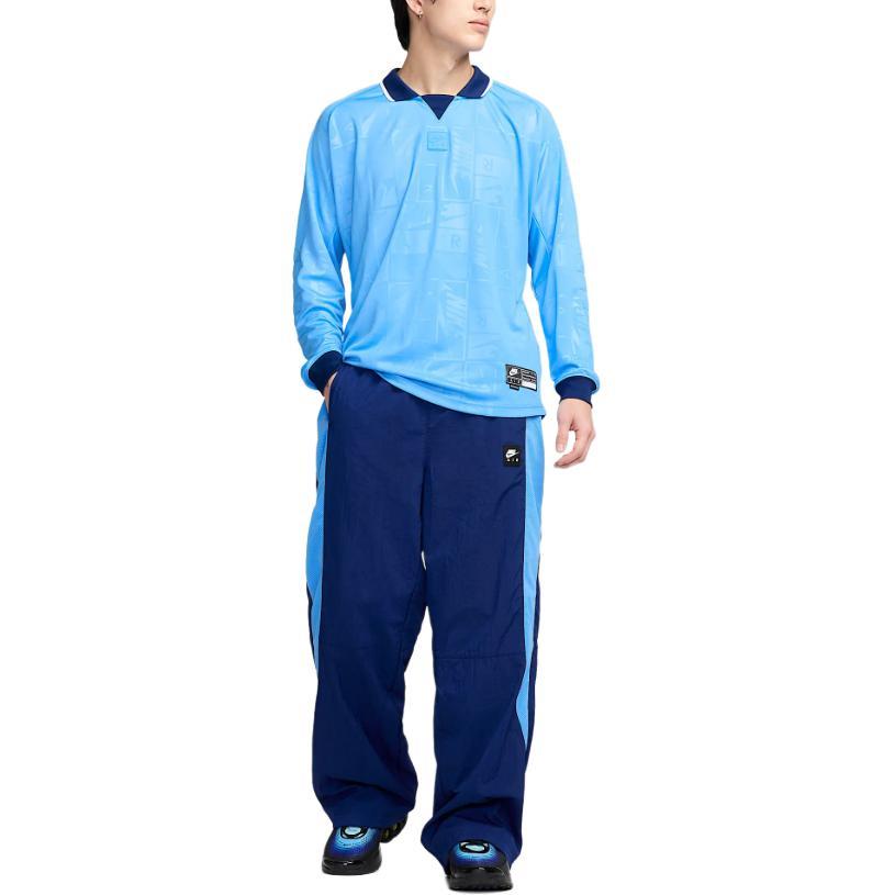 Nike Allover-Logo Locker Sitz Langarm Fußballshirt Herren Tops Hellblau HM8988-412