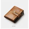 Men's Short Leather Zipper Coin Purse European American Retro Cowhide RFID Anti-theft Brush Wallet