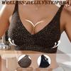 Jelly Strip Leopard Print Sexy Bra Push‑Up Shapewear Underwear Shock‑Absorbing Soft Support Side‑Smoothing Thin Cup Brassiere