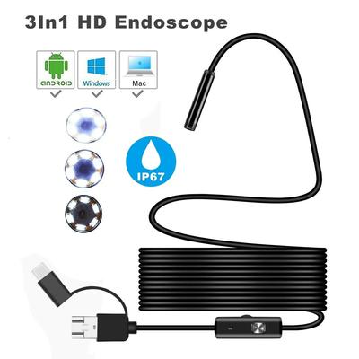 5,5 7 MM Android Endoskop 3 In 1 USB/Micro USB/Typ-C Endoskop Inspektion Kamera Wasserdicht für Smartphone
