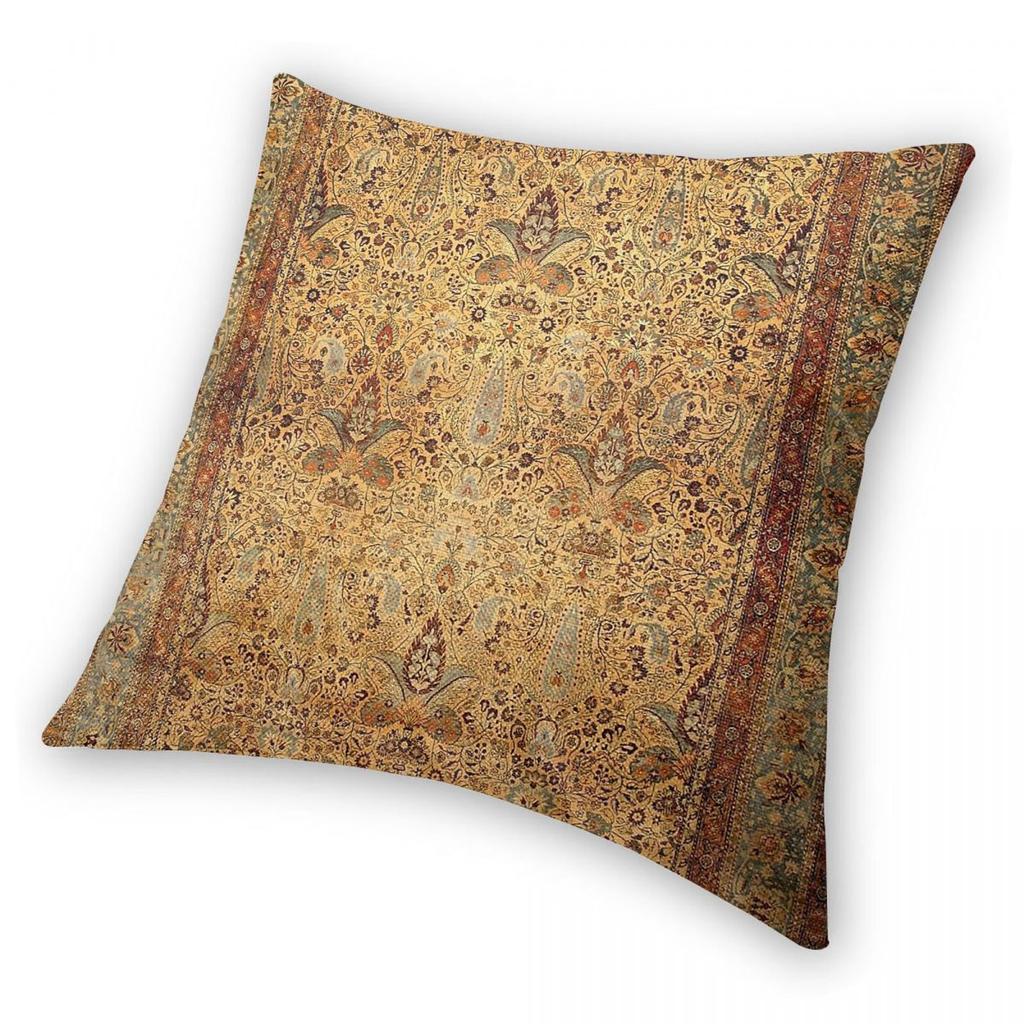 Antieke Perzische Khorassan Vierkante Kussensloop Polyester Linnen Fluweel Patroon Rits Decoratieve Sierkussenhoes Huis Kussenhoes
