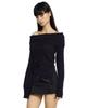 Poeoling Cotton Candy Off-Shoulder Knit (Black)