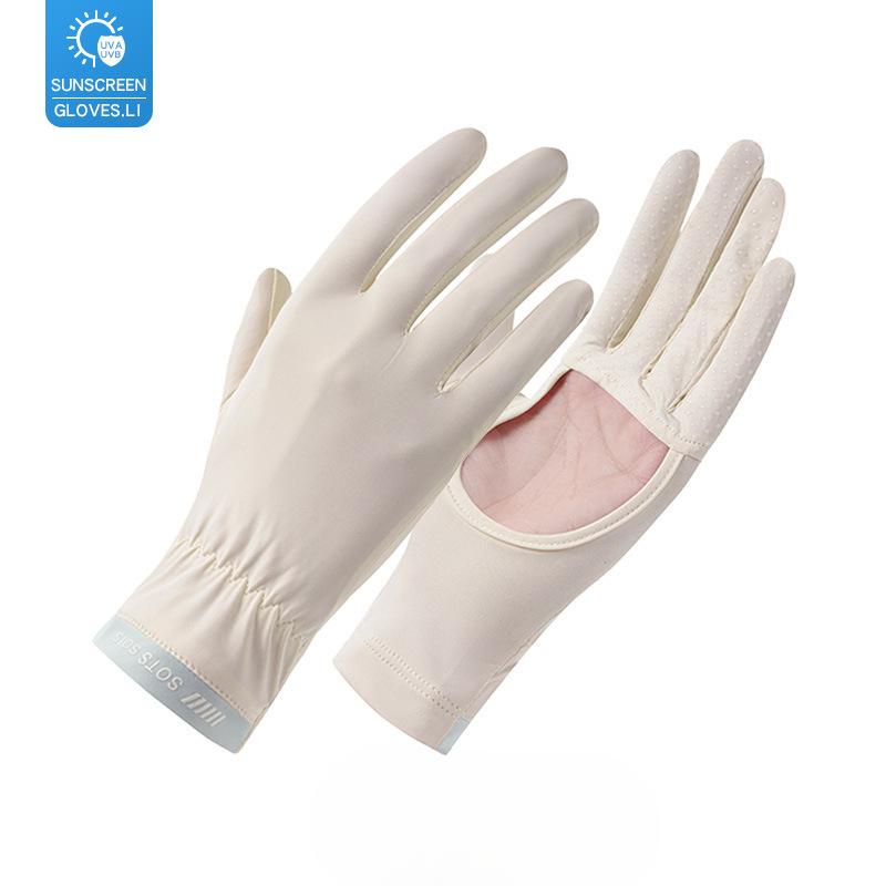 Sun Protection Gloves for Women's UV Proof Outdoor Anti Slip Summer Thin Style Driving and Riding Hollow Touch Screen Ice Silk Gloves