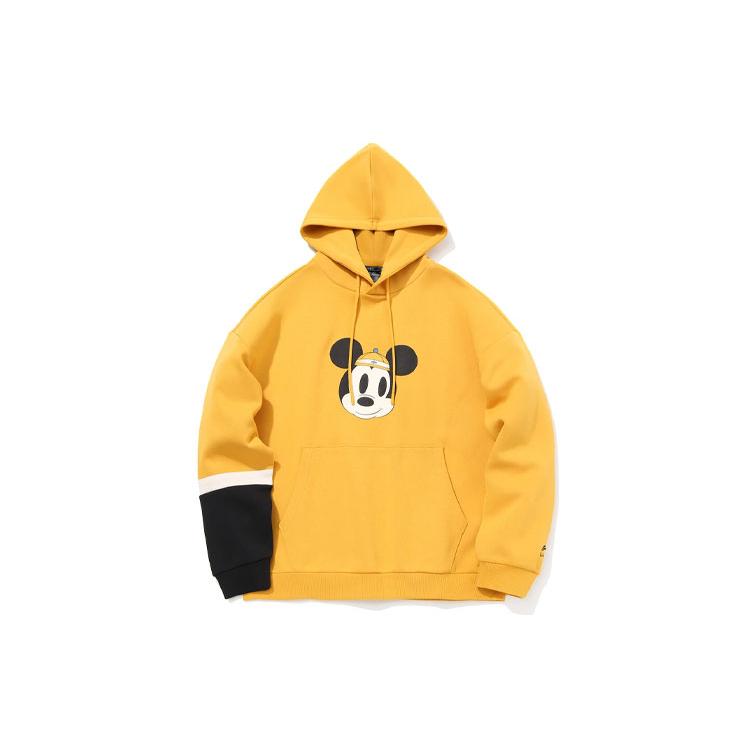Li Ning X Disney Sweatshirts Men's Yellow Hooded Moderate Regular AWDQ841-1