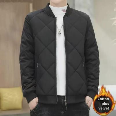 Men's 2024 Autumn/Winter Stand-Up Collar Thick Warm Cotton Coat