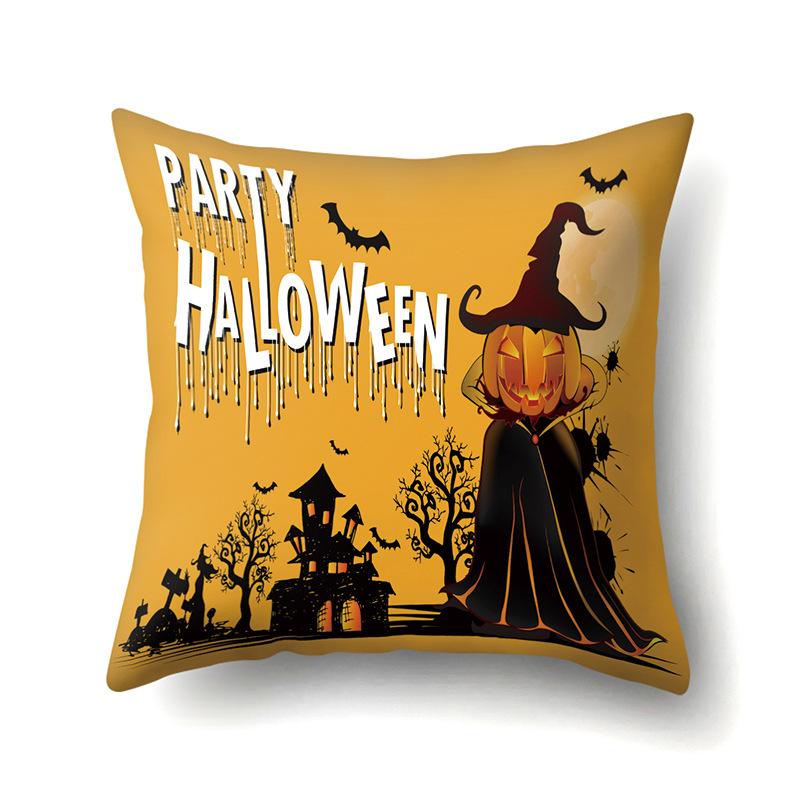 Halloween Polyester Pillowcase Car Pumpkin Sofa Cushion Cover Office Home Living Room Pillowcase