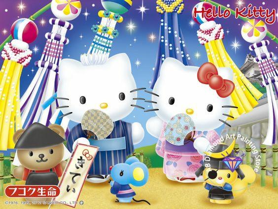 Sanrio Hello Kitty Cartoon Diamond Drawing Kit 5D DIY Diamond Embroidery Cross Embroidery Handmade Art Gift Home Decoration
