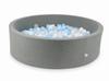 Dry Pool Gray 130X40 With 700 Balls: Transparent, White, Light Blue, Bright Blue Pearlescent