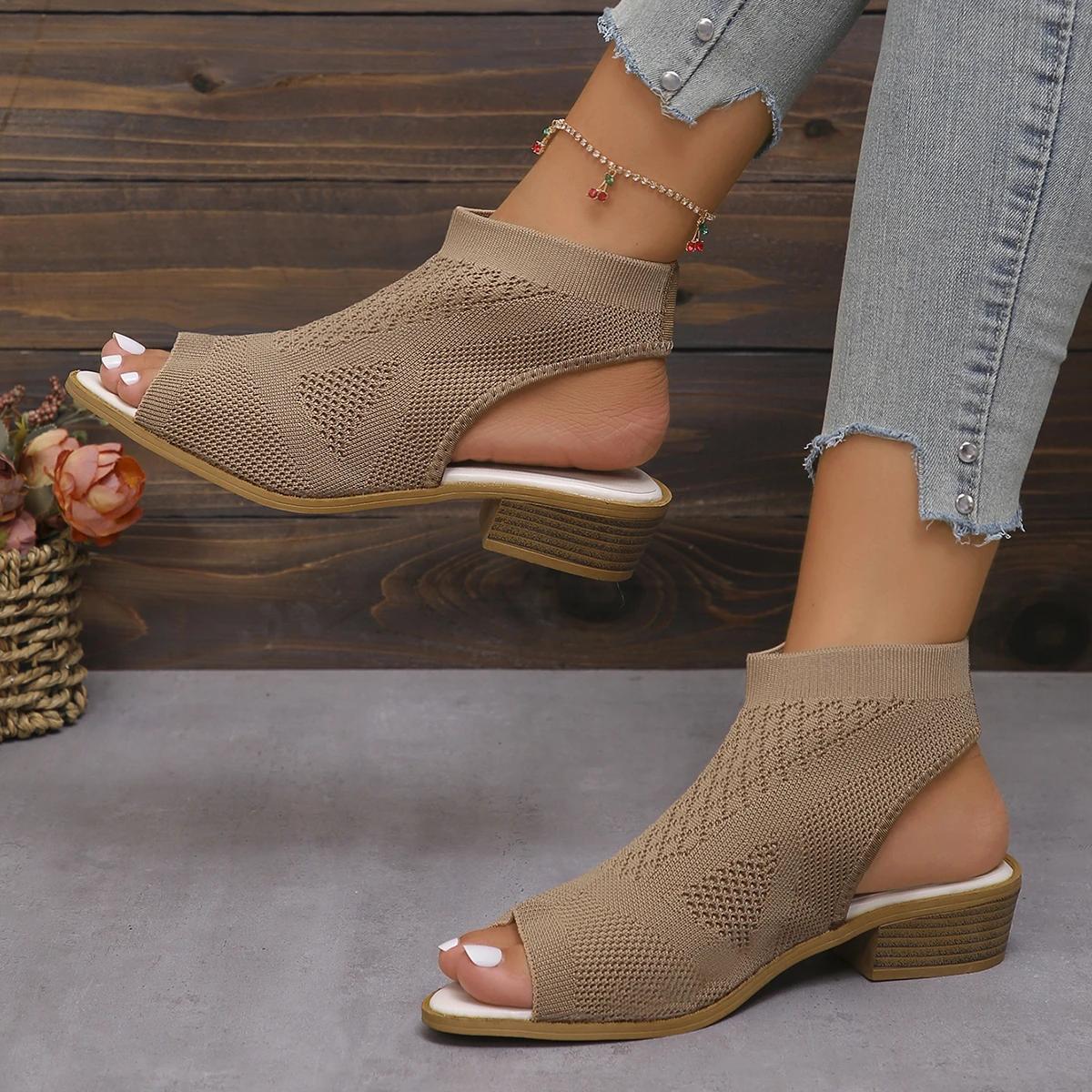 

Fashion Women Sandals 2025 New Summer Fashion Casual Comfortable Sandals Open Toe Lightweight Outdoor Sandals Women Shoes for Women 37 коричневий