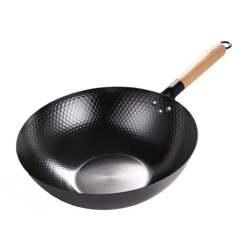Chu Da Huang 32cm Pure Iron Smokeless Wok