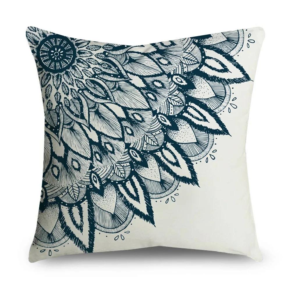 Dekorativer Mandala Kissenbezug 45 * 45cm Polyester Kissenbezug Heimdekoration Überwurf Böhmen Stuhl Sofa Kissenbezug