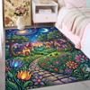 1PC Dreamy village starry path Print Carpet Rug for Living Room Bedroom Sofa Doormat Home Decor Non-slip Floor Mat