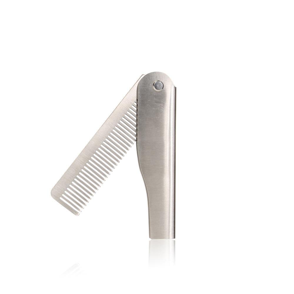 Beard Comb Folding Pocket Beard Combs Oil Head Comb Hair Styling Comb Portable Steel Combs Salon S