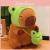 Plush Capybara Toy Cute Frog Dinosaur Hat Backpack Funny Sleep Comfort Doll