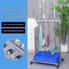 Kujucun Stainless Steel Mobile Mop and Broom Organizer Rack