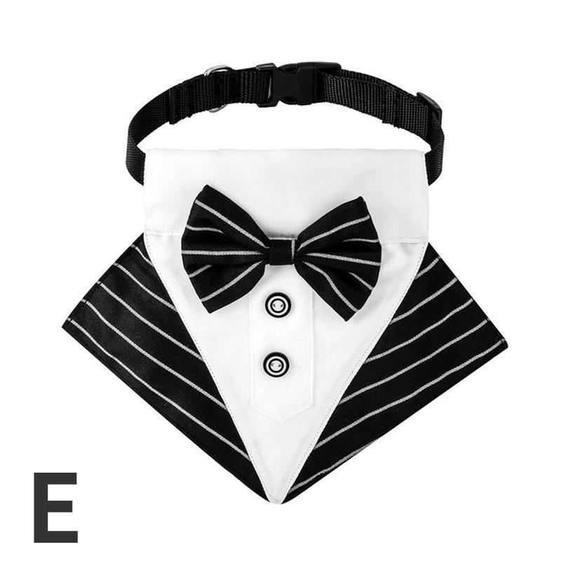 Dog Tuxedo Bandana Collar Pet Wedding Bow Tie Scarf Adjustable Dog Neckerchief Bowtie Collar Black Pet Formal Costume for Puppy