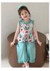 Girls' 2026 Summer Floral Tank Top Wide Leg Pants Set New Fashionable and Stylish Thin Two Piece Set Casual Fashion Trend