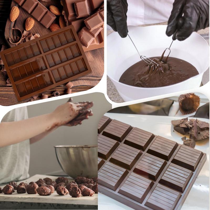 Candy Bar Molds Deep Silicone Snap Chocolate Bar Molds 6 Cavity Cheesecake Pudding Butter Mould Silicone Bar Molds Non-Stick