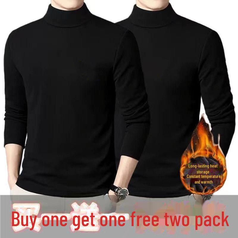 VantaGoods Warme fluwelen top met lange mouwen en halve col voor heren 3XL