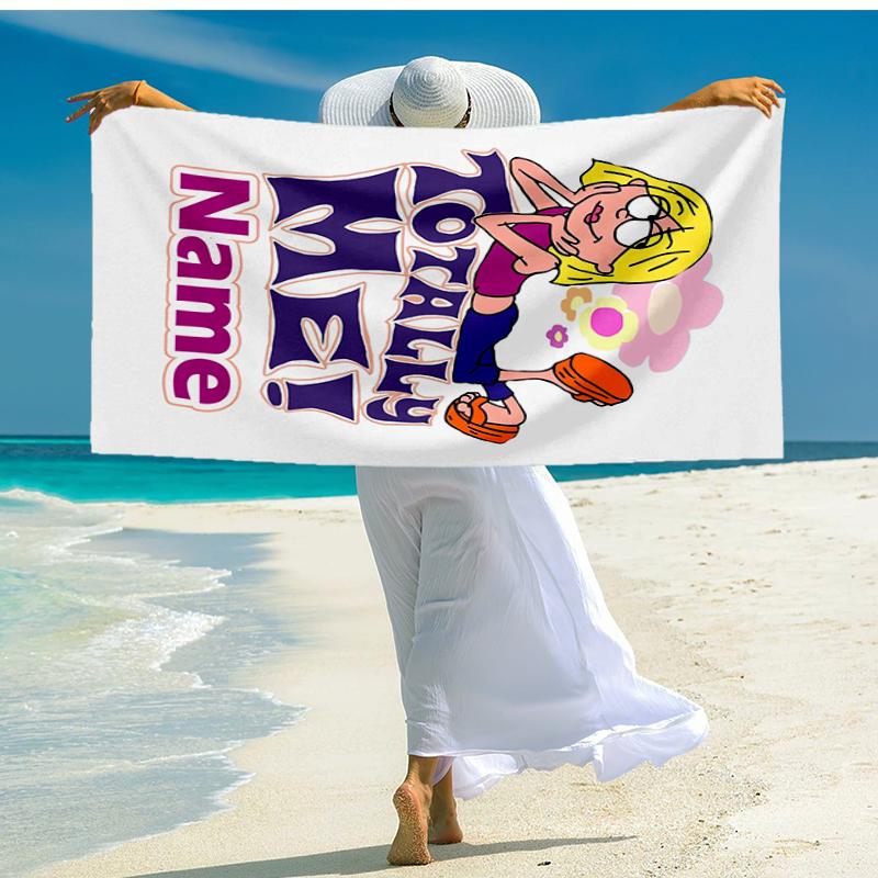 Custom Name Ultra-Soft Beach Towel with Lizzie McGuire Theme,Ideal for Pool - Camping, Diving - Perfect Travel Essential, Vibrant Beach Towel.