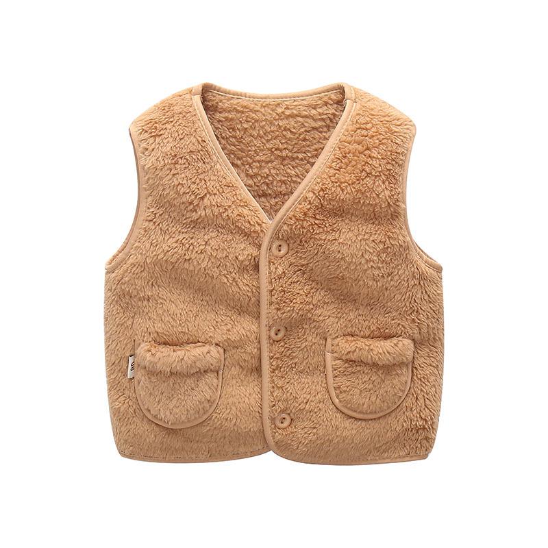 SCIONE 2019 Autumn and Winter Boys and Girls Cotton Vest Children Plush Vest Baby Warm Vest