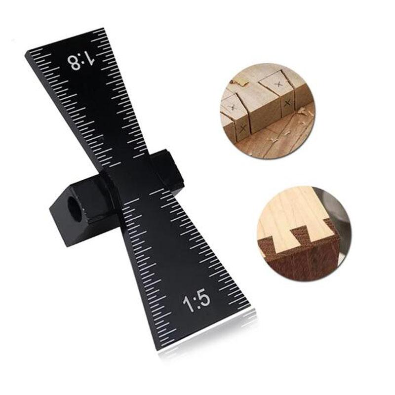 Woodworking Dovetail Marker Aluminum Alloy Dovetail Marking Template Jig 1:5 &1:8 Wood Joint Gauge With Scale DIY Tools