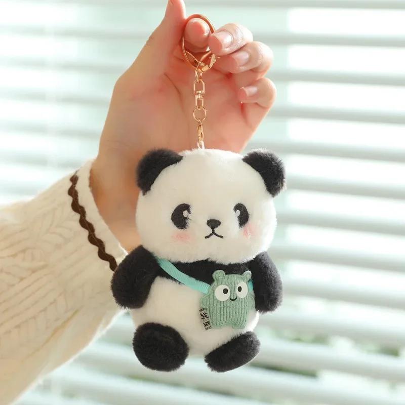 Urocza Panda Kawaii Pluszowe Zabawki Breloczek Animal Crossing Panda Wisiorek Akcesoria do Torebki Breloczek do Kluczy Samochodowych Dekoracja Torebki z Prezentem dla Chłopca Dziewczynki