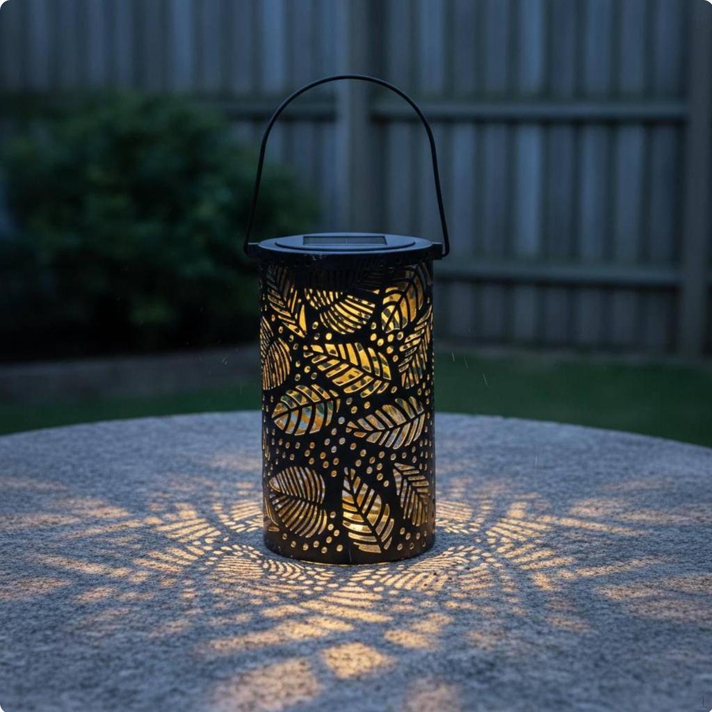 Tree Pattern Shadow Lamp Automatic On/deactivate Hollow Metal Projection Lantern
