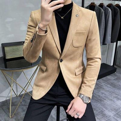 Lederjacke Blazer Herren Casual Slim Fit Blazer Hombre Anzug Lederjacke Herren Terno Masculino Herrenbekleidung