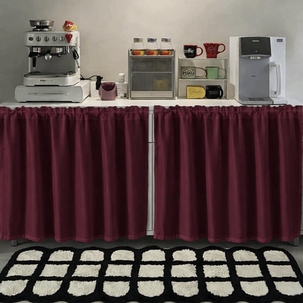 Nova Cortina de Chiffon Impermeável Blackout Espessa para Armário de Cozinha Resistente a Arranhões à Prova de Poeira Meia Cortina para Mesa de Jantar