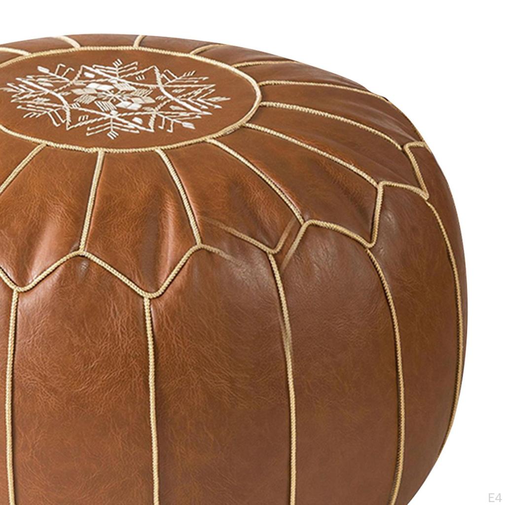 Handwoven Pouf Ottoman for Home Decor