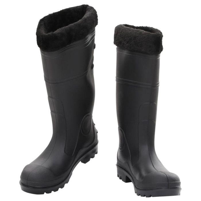 Bottes de pluie avec chaussettes amovibles noir taille 38 PVC