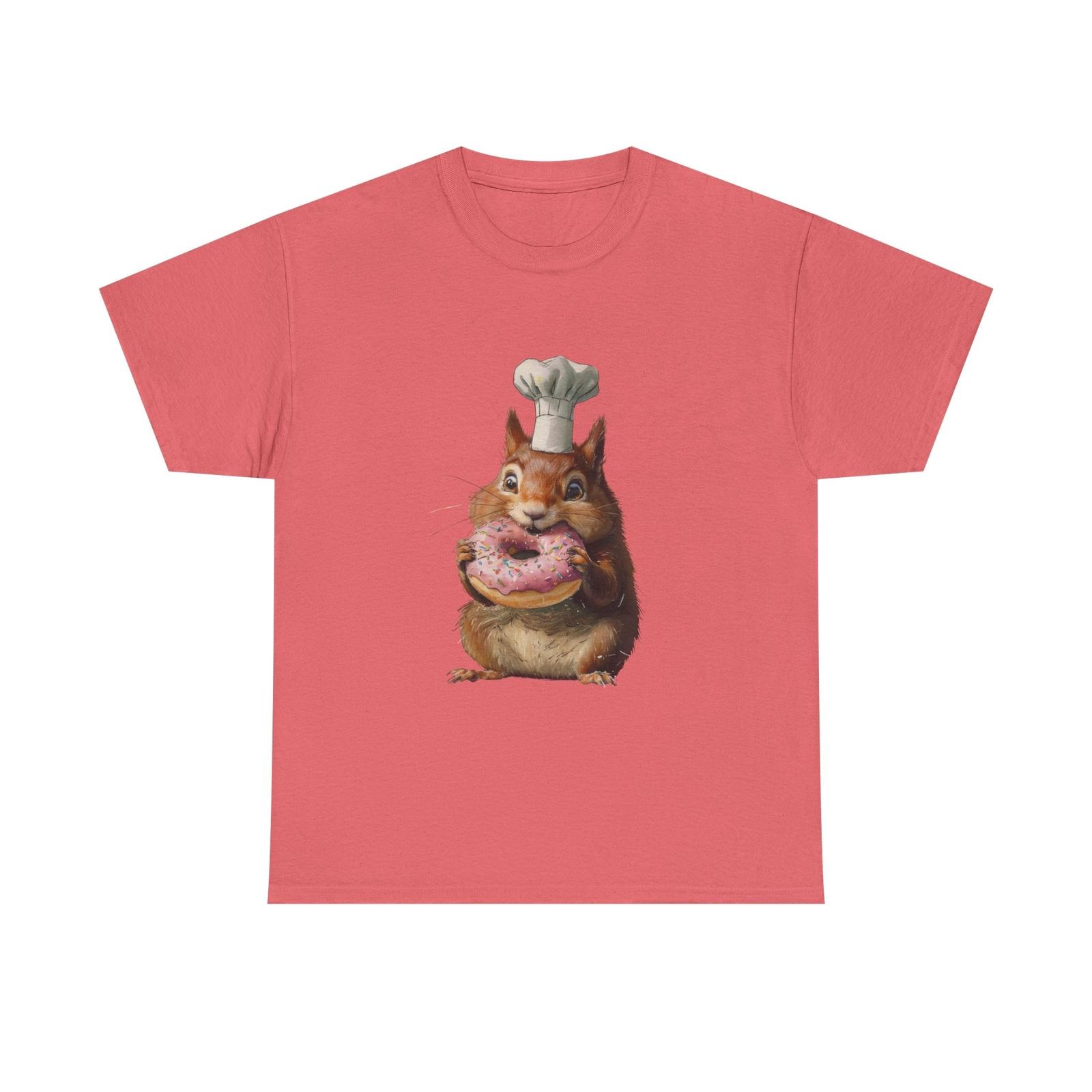Chef Squirrel Unisex Heavy Cotton Tee Funny Animal T-Shirt Cute Gift for Foodies 3XL