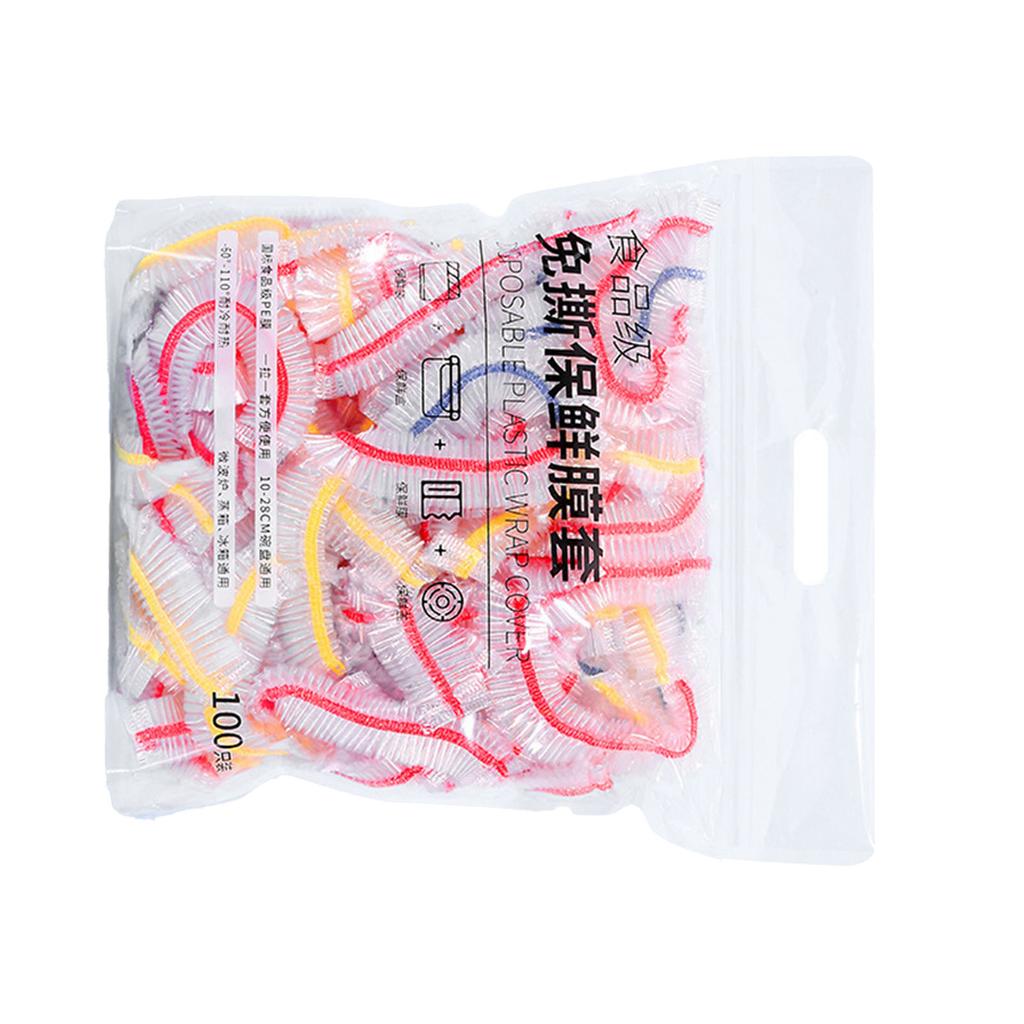 100PCS Disposable Bowl Covers Food Grade PE Stretchable Bowl Wrap Elastic Bowl Covers for Home