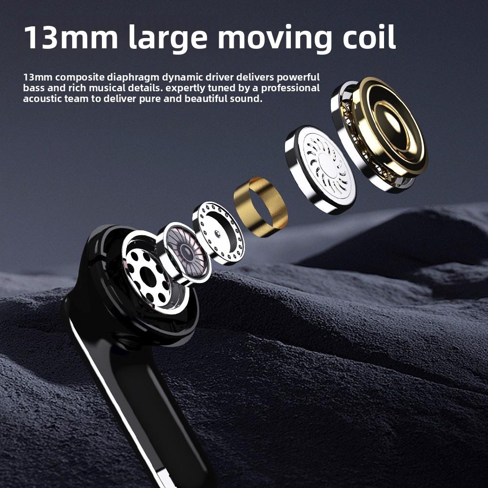 Dual Noise-cancelling Bluetooth Headphones, ANC Wireless in-ear, Ultra-long Battery Life, Stereo