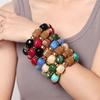 Fashion Acrylic Big Square Beads Bracelet for Women New Trendy Colorful Imitation Stone Strechy Bracelets Statement Jewelry Gift