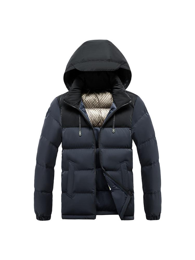 Light Cotton Jacket Men's Models Winter Hit The Colour Slim Removable Cap Thickened Hooded Comfortable and Versatile Jacket Men