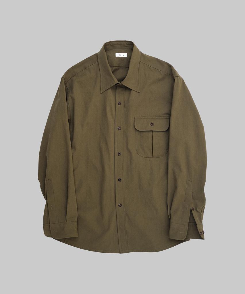 Ttella Deep Olive Cotton One Pocket Shirt