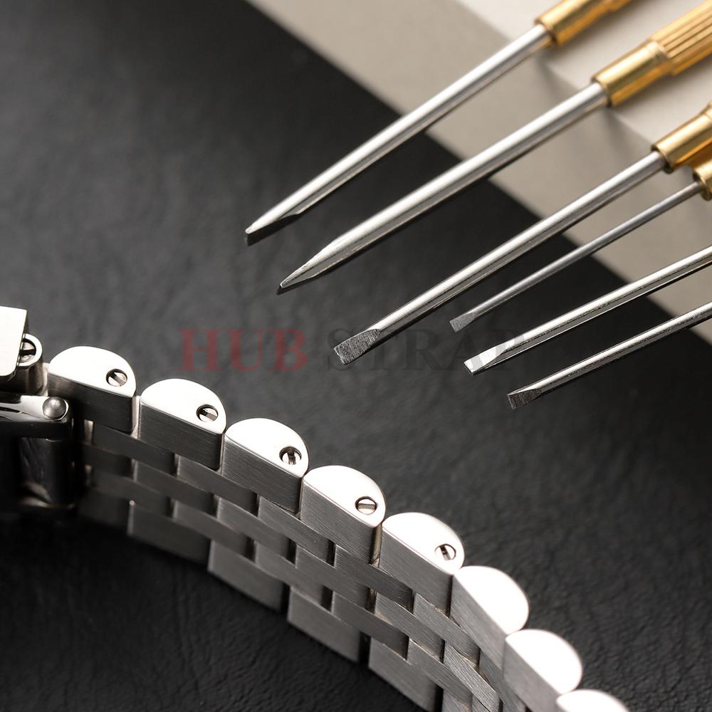 0.8mm 1.0mm 1.2mm 1.4mm 1.6mm 1.8mm Metal Slotted Screwdriver Watch Repair Tools Removal Install Screws Set Watchmaker for Rolex